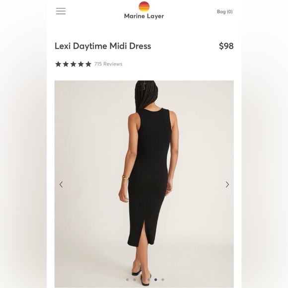 Marine Layer Lexi Dress - EUC - Black Size M - Picture 3 of 5